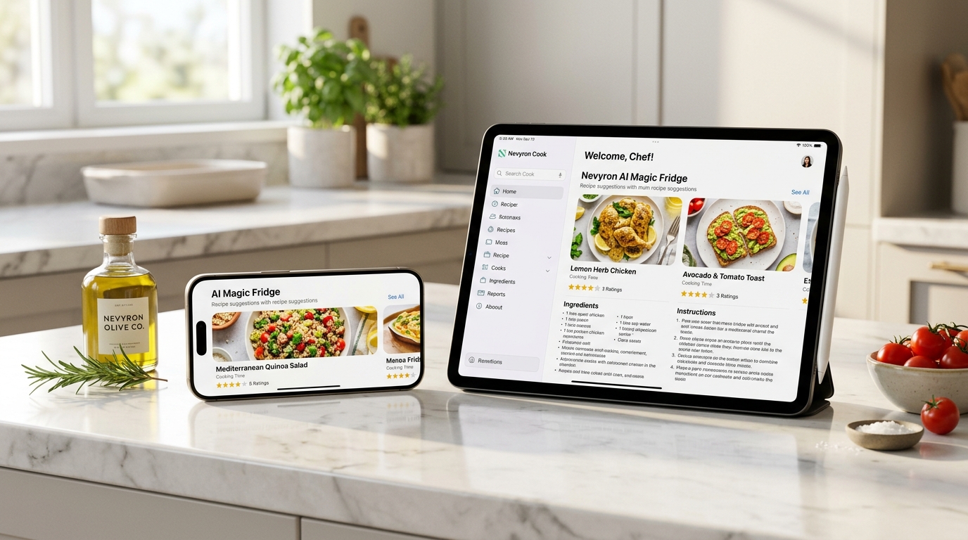 Nevyron Cook Apple iPad Pro & iPhone 16 Pro 3D AI Magic Fridge